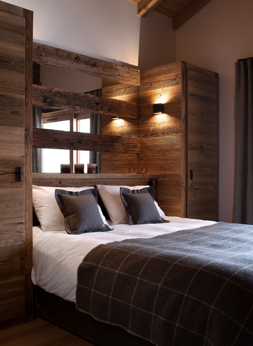 Chambre avec Ambiance chaleureuse et cosy pour cette chambre en mélèze.